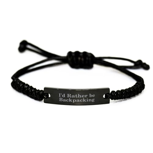Id Rather be Backpacking Bracelet Gift for Him Her I'd Rather Be