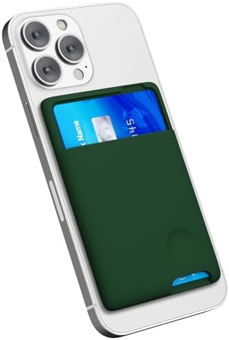 AWHSCP Cute Leather Phone Wallet Stick On, Dual Pocket Credit Card Sticky Wallet, Compatible With Most Cell Phones, Boho Orange Floral - View #8