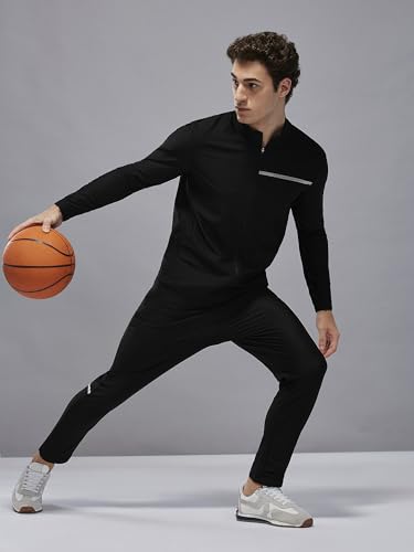 Image of TECHNOSPORT Men Slim Fit Solid Sports Trackpants with Duracool+ for Running, Workout & Sports