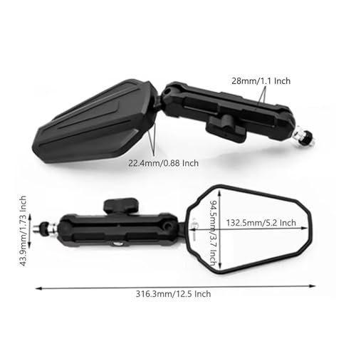 Espejos retrovisores moto plegables con ajuste angular de seguridad 7