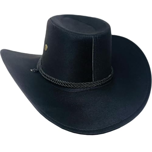 Chapéu Country Preto Unissex Sertanejo Australiano Rodeios Shows