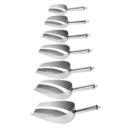 VALICLUD Pala de Hielo de Acero Inoxidable con Mango Recto Reforzado Pala Multiusos para Cubo de Hielo y Alimentos Resistente y Fácil de Almacenar para Hogar y Cocina