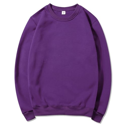 Crewneck Sweatshirt Men Plain Tshirts Long Sleeve Basic Pullover Fall and Winter Tops Casual Sweat Shirts no Hood