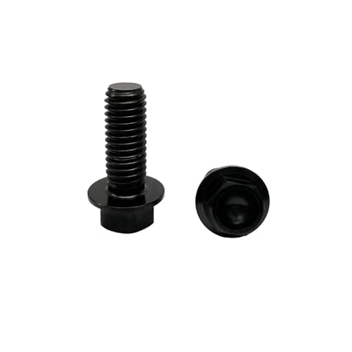 Image of RISON Titanium Flanged Hex Head Bolt M6x1.0x12mm 6AL4V Aerospace Grade 5 Black Titanium Bolts for Motorcycle Car Modification Pack of 5
