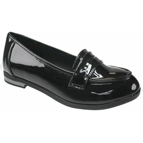 A2Z 4 Kids Black Patent School Loafers Cover