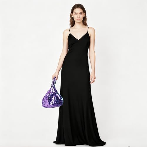 Image of Eternal Beauty Sequin Wristlet Bag, Reinforced Sparkly Evening Clutch for Wedding Guest, Cruise & Prom Mini Purse
