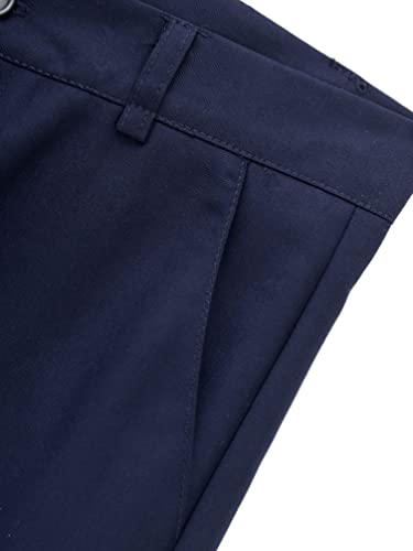 Boys' Adjustable Waist Flat Front School Uniform Pant Chino Formal Dress Pant Trousers4