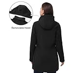 Softshelljacke Damen Lange Übergangsjacke Wasserdicht Winddicht Softshellmantel Windbreaker Atmungsaktiv Wanderjacke Outdoor Mantel mit Abnehmbarer Kapuze – Bild 2