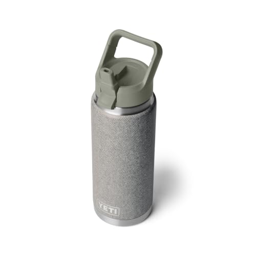 Image of YETI Rambler 26 oz Bottle, Vacuum Insulated, Stainless Steel with Color Matching Straw Cap
