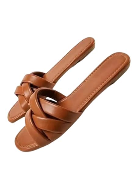 PRIYANSH Enterprises Premium Cross Flats Sandal for women and girls | Women Ethnic Flats Footwear for Women | Fancy & Stylish Slippers For Party and Formal Wear-picture-11