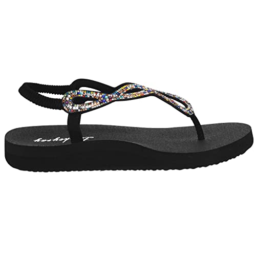 Image of Lowkeyray Women's Summer Sandals womens Flat Sandals Whith Sequins
