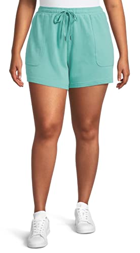 Teal Dust Plus Size Pull On Knit Shorts - 4X