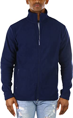 Image of ToBeInStyle Men's Zip Up Long Sleeve High Collar Polar Fleece Jacket