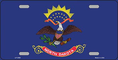 North Dakota State Flag Metal Novelty License Plate Tag LP-3595