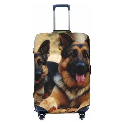 Luggage Cover Protector Washable Stretch Suitcase Protector German Shepherd Dog Suitcase Cover Anti-Scratch Travel Baggage Covers Fits 18-32 Inch Luggage Protectors, Medium, Black