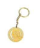ADORAA Bal Krishna Brass Key Chain Ring in Golden Finish