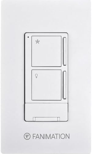 Fanimation WR501WH Ceiling Fan Wall Control with Receiver - 3 Fan Speeds and Light, White
