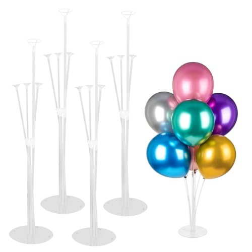 Coriver Support de Ballon, 4 Pièces Réutilisables pour Table, Colonne, Tige et Stand pour Fête d'Anniversaire et Mariage