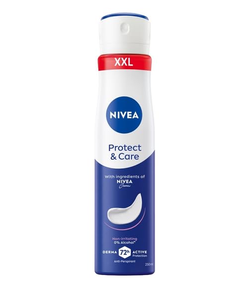 NIVEA Deo Spray Protect & Care XXL Size 250ml (Pack of 5) Deodorant Anti Perspirant