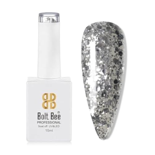 Image of Bolt Bee Dotted Glitter Color Gel Nail Polish Soak Off UV Gel DIY at Home Manicure Salon Nail Art (103, 15ml)