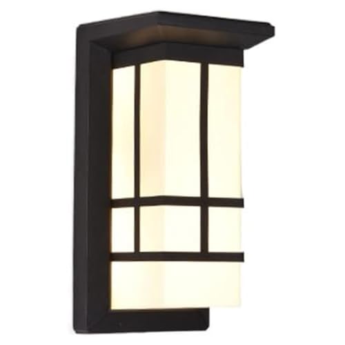 Aplique de Pared LED, Aplique de Pared Exterior LED de 18 W, para Patio, Villa, Entrada, balcón, luminaria Cuadrada Negra para balcón, Patio, jardín