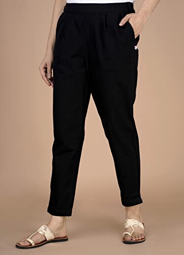 Image of DIGITAL SHOPEE Cotton Women Trouser Pant Use for Formal Office High Waist for Wide Leg Ankle Length Straight Pencil Pant