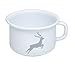 Produktbild Riess, 0299-067, Kaffeeschale 10, Kaffeebecher, COUNTRY - HIRSCH GRAU, Durchmesser 10 cm, Höhe 7,4 cm, Inhalt 0,4 Liter, Emaille, weiß mit grauem Hirsch, 0,241kg, 13,4 x 11,4 x 7,4cm, Induktion