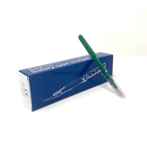 Disposable Safety Scalpels Sterile Surgical Blade Size 10 Stainless Steel with Plastic Handle & Metric Line Individually Foil Wrapped by P&P MEDICAL SURGICAL Box of 10 Disposable Safety Scalpels Sterile Surgical Blade Size 10 Stainless Steel with Plastic Handle & Metric Line Individually Foil Wrapped by P&P MEDICAL SURGICAL Box of 10
