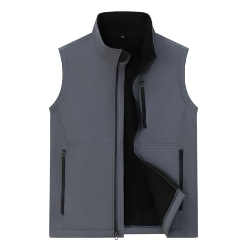 Msmsse Men's Winter Softshell Standing Collar Outerwear Sleeveless Jacket Lightweight