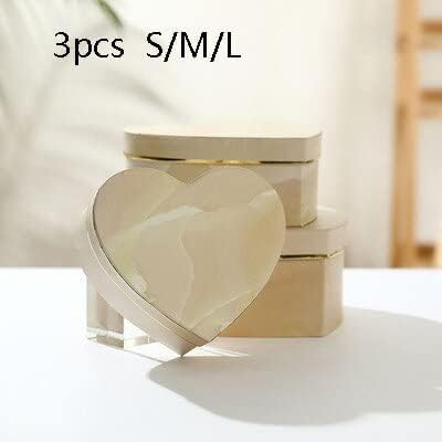 1/3Pcs Florist Hat Boxes Heart Shaped Box Candy Boxes Gift Box Packaging Boxes for Gifts Christmas Flowers Gifts Living Vase (Olive)