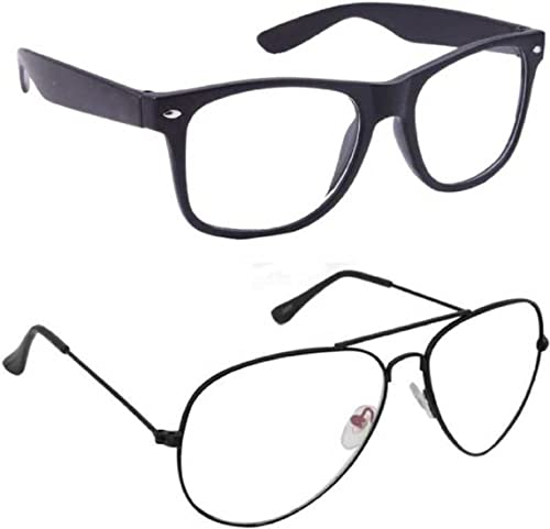 Image of UV-Protected Unisex Wayfarer And Aviator Combo Pack Of 2 Sunglasses