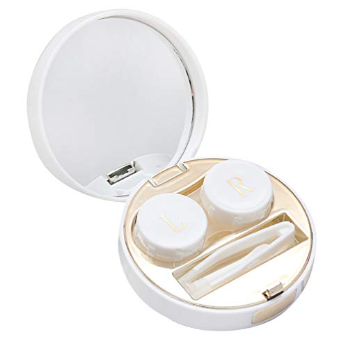 Healifty Mini caixa de lentes de contatos para viagem com padrão de mármore, estojo de lentes portát