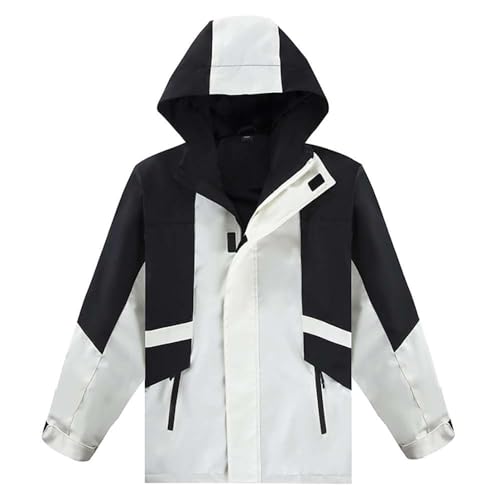 Kids Water Resistant Jacket Child Fleece Lined Windbreaker Outdoor Fleece Raincoat with Hood