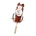 Alomejor Horses Ride On Toy Cartoon Design Plush Horse Stick Toy with Wheels and Thickened Handle for Kids (Coffee)