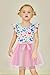 Arshiner Toddler Girl Outfits Ruffle Sleeve Pullover Tops and Belt Tutu Skirt Sets Summer Party Dresses Rainbow 6-7Y