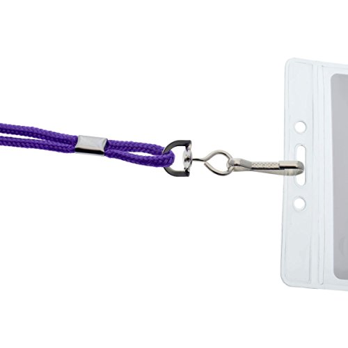 Porte-badge horizontal anti-perte avec cordon violet Specialist ID