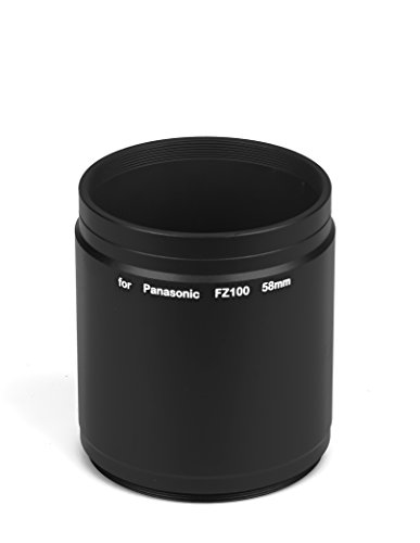 Adaptador de tubo de 58 mm para Panasonic DMC-FZ100 compatible con filtros