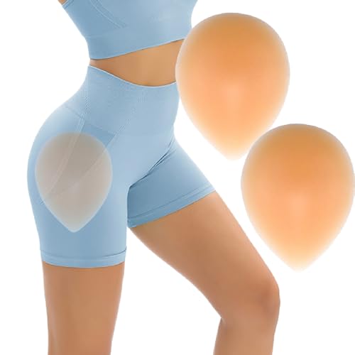 Wieysdoo Coussinets en Silicone Adhésifs pour Hanches - Galbeur de Hanches et Fessier Naturel - Teint Chair, Confortable et Discret (Lot de 2)