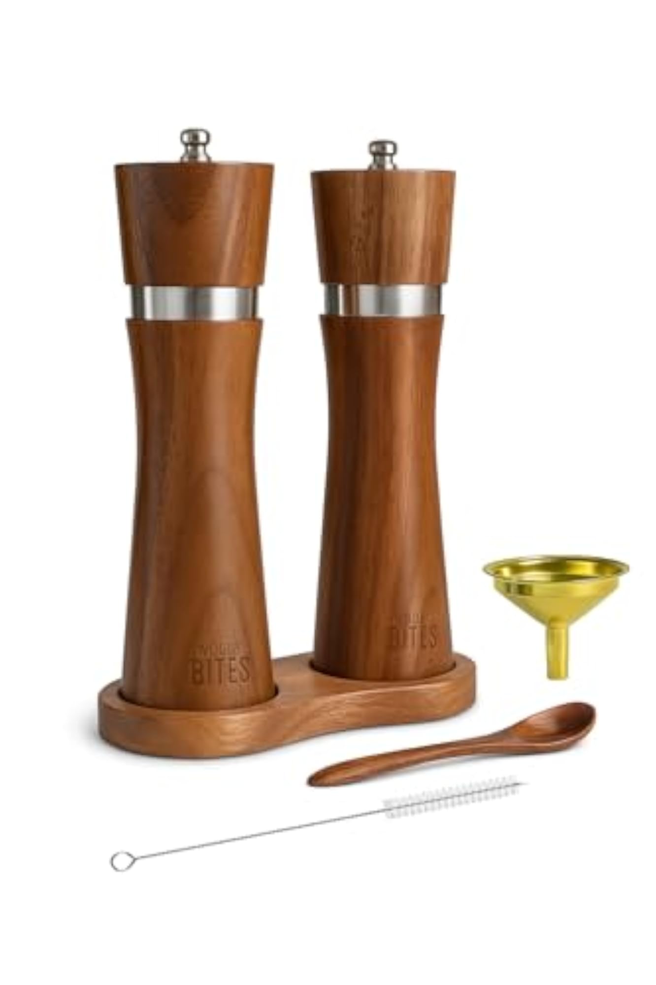 Premium Acacia Wood Salt and Pepper Grinder Set, Home Kitchen