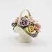 Fine Porcelain Multicolor Colorful Rose Flowers Basket Figurine, 4-1/8" H