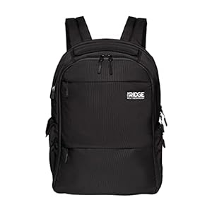 Ridge The Commuter – Weatherproof Backpack | Travel Backpack with Laptop Holder | Work Backpack | Weather Proof, RFID Blocking Nylon Backpack | Black