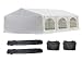 20'x20' PE Party Tent White - Heavy Duty Wedding Canopy Carport Gazebo - with Storage Bags - By DELTA Canopies