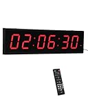 27' Large Digital Wall Clock with Remote Control & Adjustable Brightness, Wall Mount Large Display Digital Alarm Clocks, Count-Up Timer, Calendar Integration, and 12/24 Hour Format for Easy Reading
