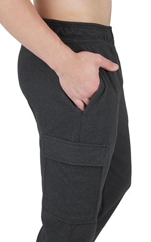 90 Degree By Reflex Mens Fleece Jogger Soft Workout Pant with Side and Cargo Pockets3