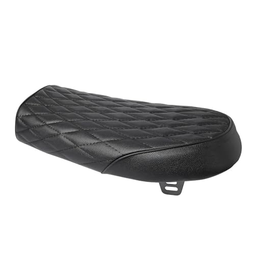 Asiento de motocicleta retro en cuero sintético negro para rutas vintage tipo CB CL