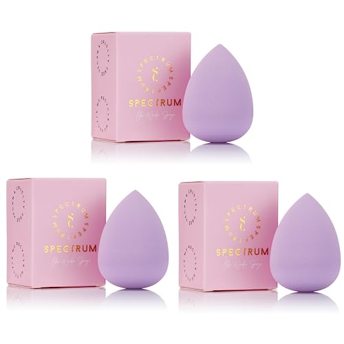 Spectrum Collections Wonder Makeup Sponge, Beauty Blending Sponge for Under Eye Concealer and Foundation, Latex Free Makeup Blending Sponge for a Flawless Base, Lilac Trio Pack