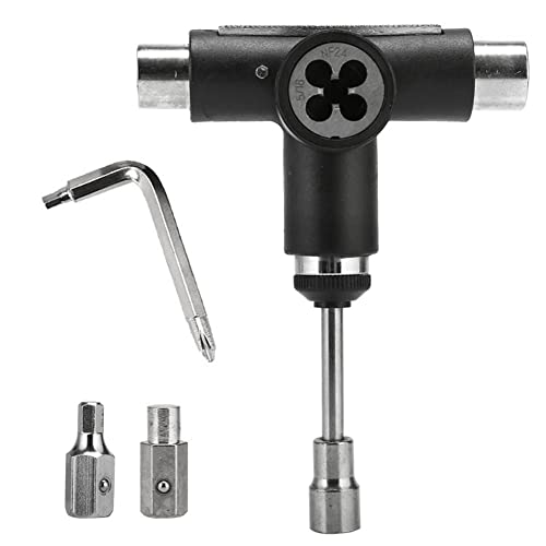 Losueeun Herramienta para monopatín, patinete, adaptación, llave en T, herramientas de reparación de tablas largas, destornillador de tensor