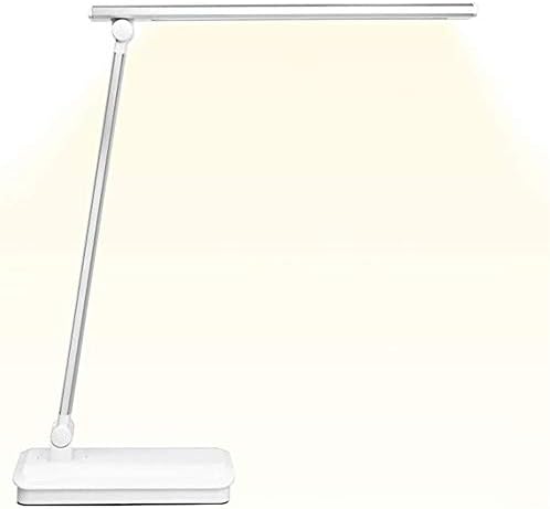 LED Desk Lamp, Desk Lamp for Kids, 3-Level Table Reading Lamps, USB Charging Port, Touch Control, Eye- Care Dimmable Lamp, Light for Study Office Home, Silvery