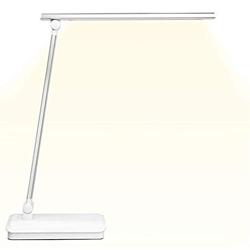 Led Desk Lamp, Desk Lamp For Kids, 3-Level Table Reading Lamps, Usb Charging Port, Touch Control, Eye- Care Dimmable Lamp, Light For Study Office Home, Silvery #TOP2