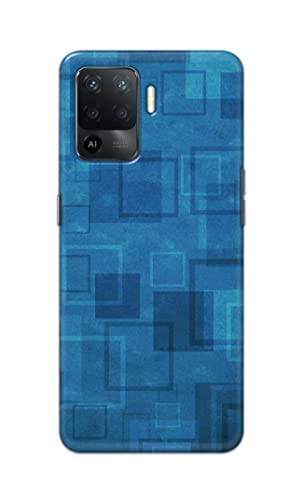 Image of Printed Hard Back Cover Case for Oppo F19 Pro Back Cover (Plain Azure Blue) -1302